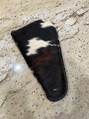 Cowhide Pistol Case - Black, White & Brown